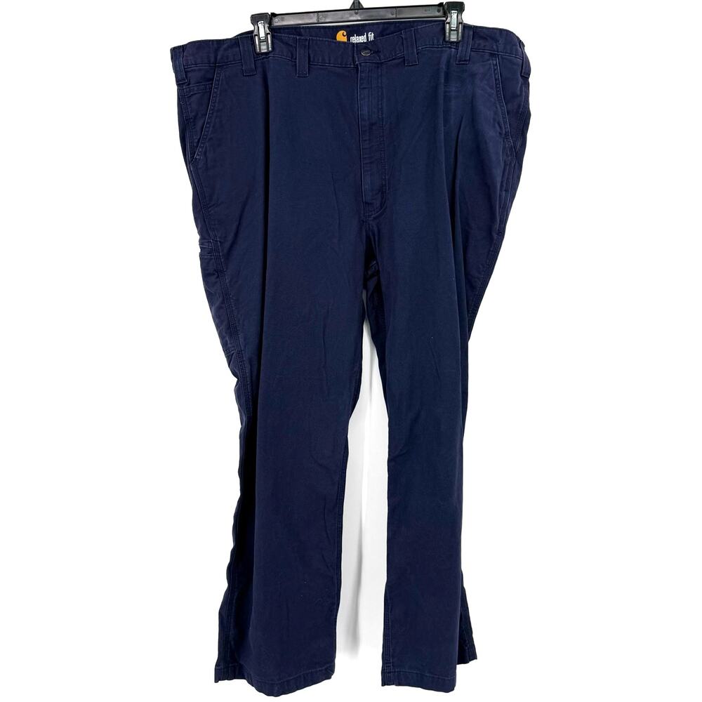 Carhartt Size 50 X 32 Relaxed Fit Blue Chino Pants Workwear Bottoms Navy